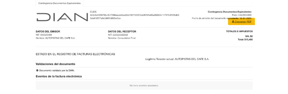 Pasos equivalente boletería