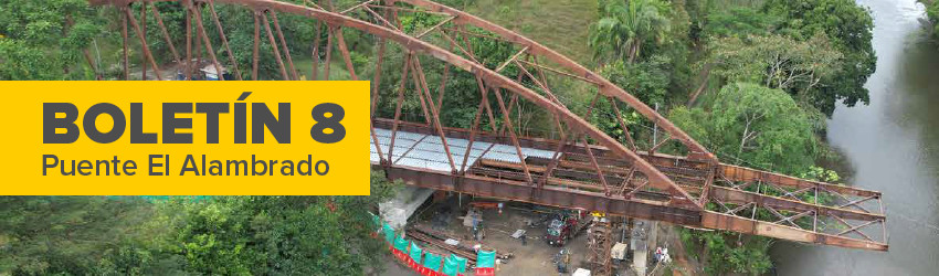 LA OBRA PARA REESTABLECER LA MOVILIDAD EN EL PUENTE EL ALAMBRADO ALCANZA EL 90% DE AVANCE